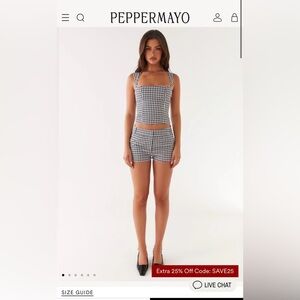 Peppermayo Black & White Gingham Skirt